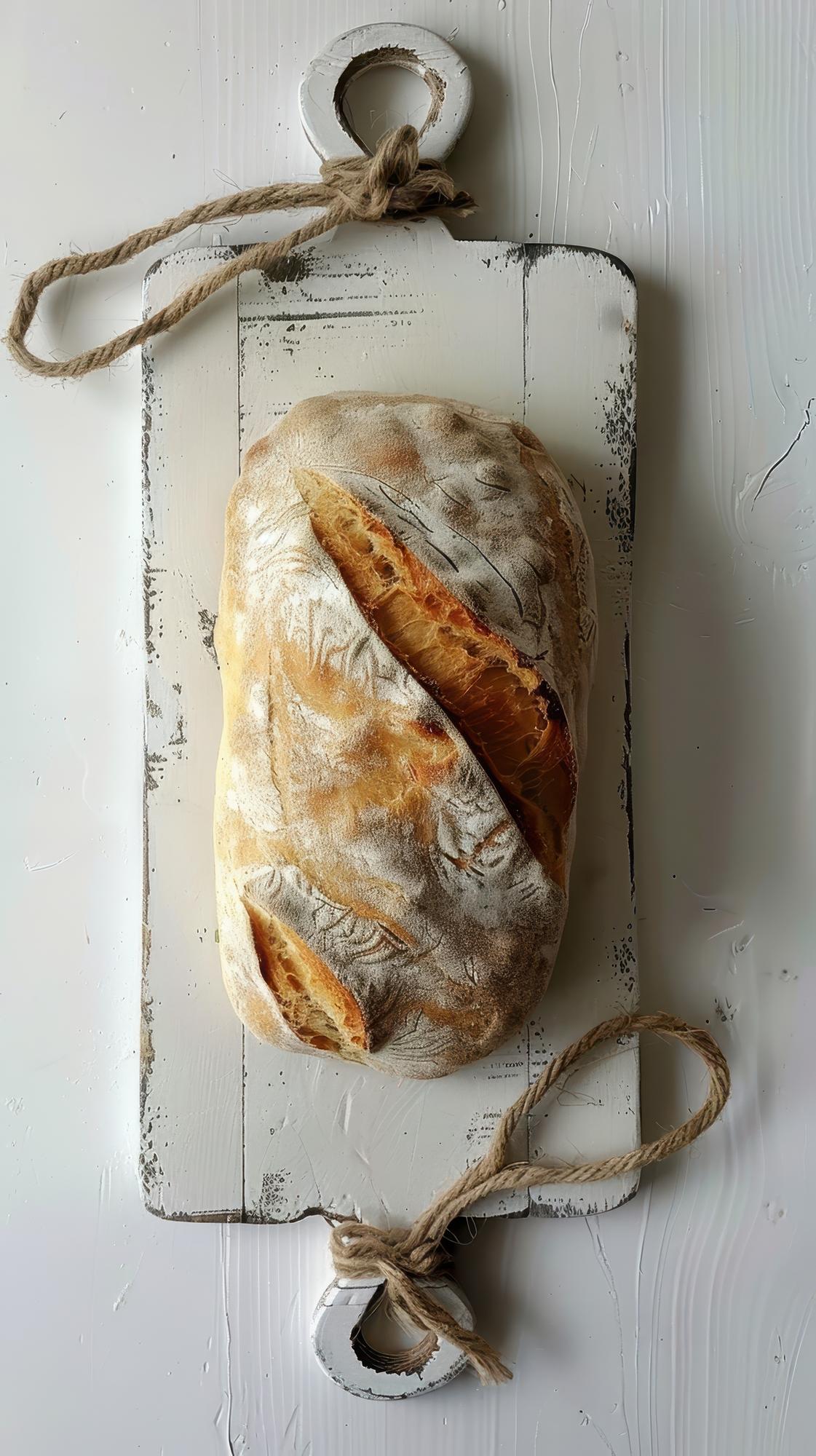 Close-up of artisanal bread and butter